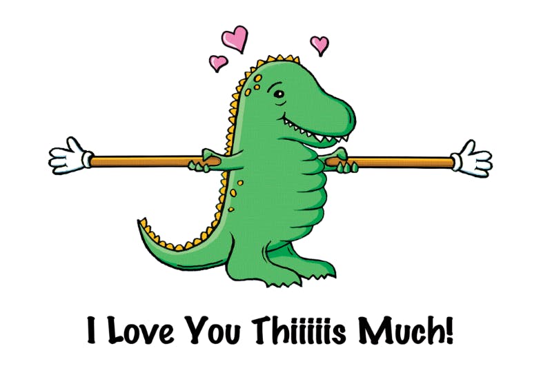 I love you this much (dino love) - valentine's day card