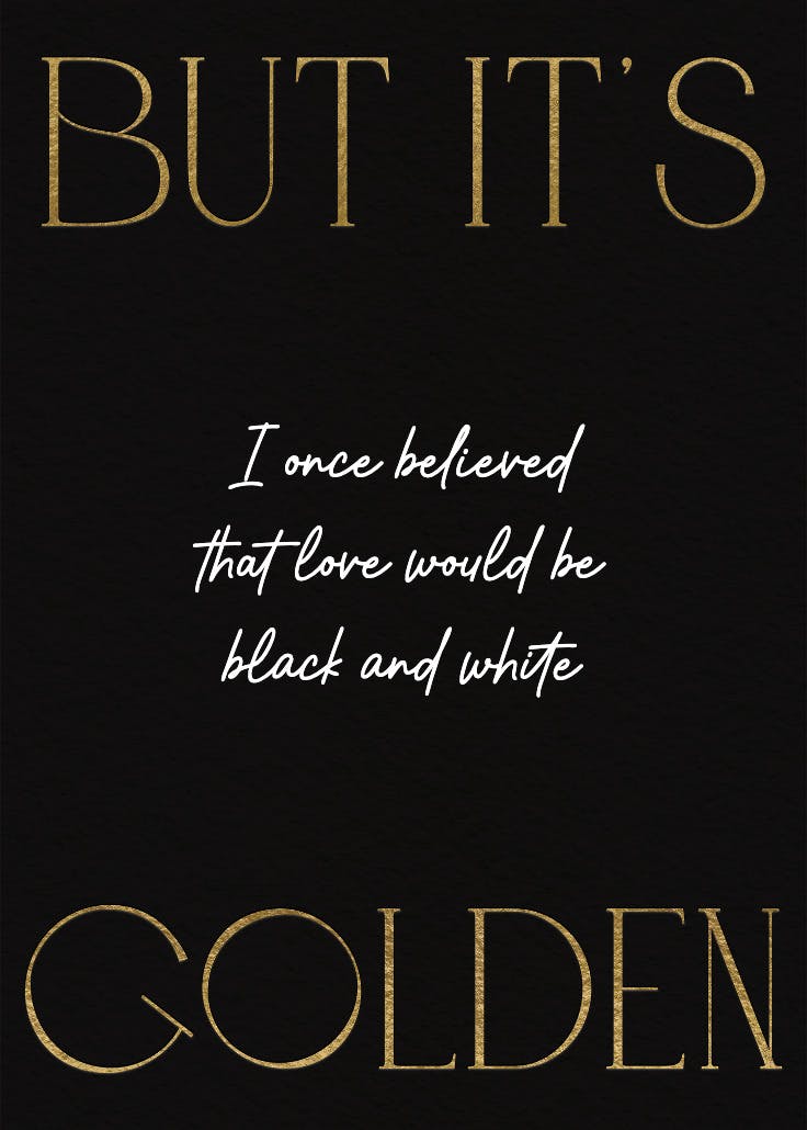 It's golden - valentine's day card