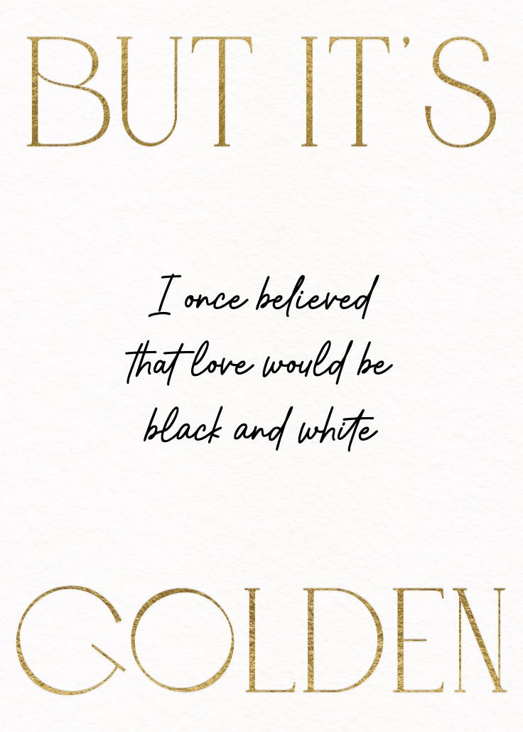 It's golden - tarjeta de san valentín