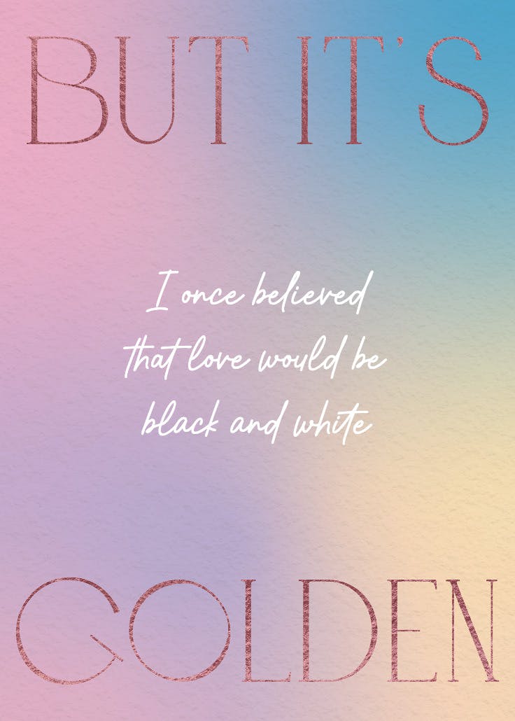 It's golden - tarjeta de san valentín
