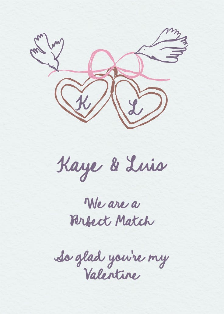 Locket initials - tarjeta de san valentín