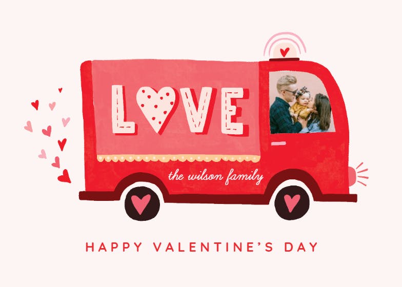 Love bus -  tarjeta de san valentín