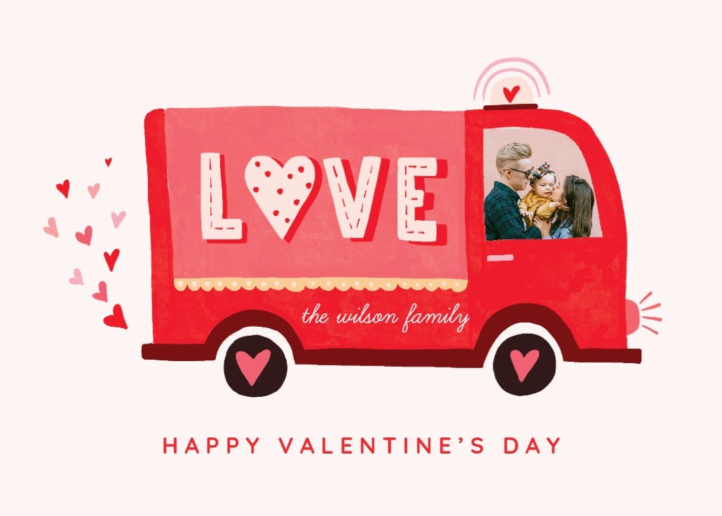 Love bus - valentine's day card