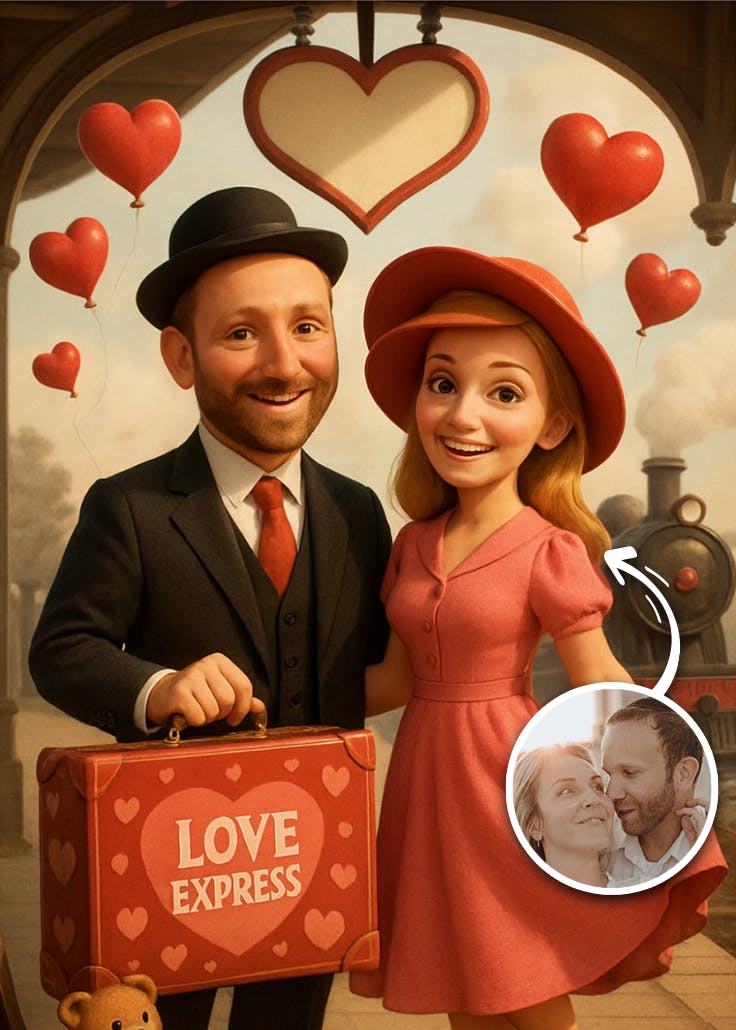 Love express - happy anniversary card