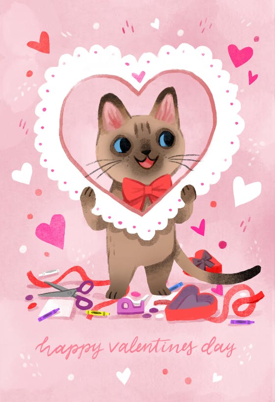 Love kitty -  tarjeta de san valentín