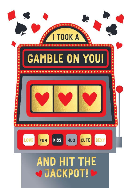 Love slot machine - anniversary card
