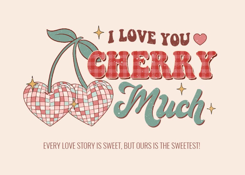 Love you cherry much -  tarjeta de san valentín