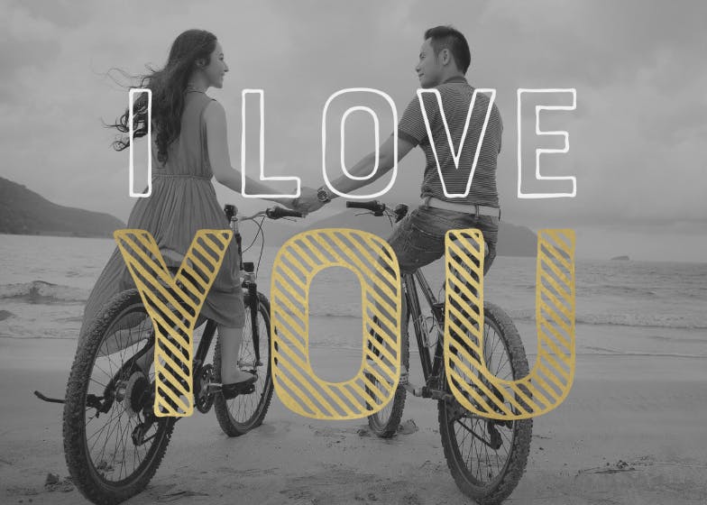 Love you lettering -  tarjeta de amor