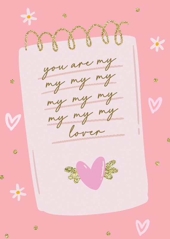 Lover note - valentine's day card