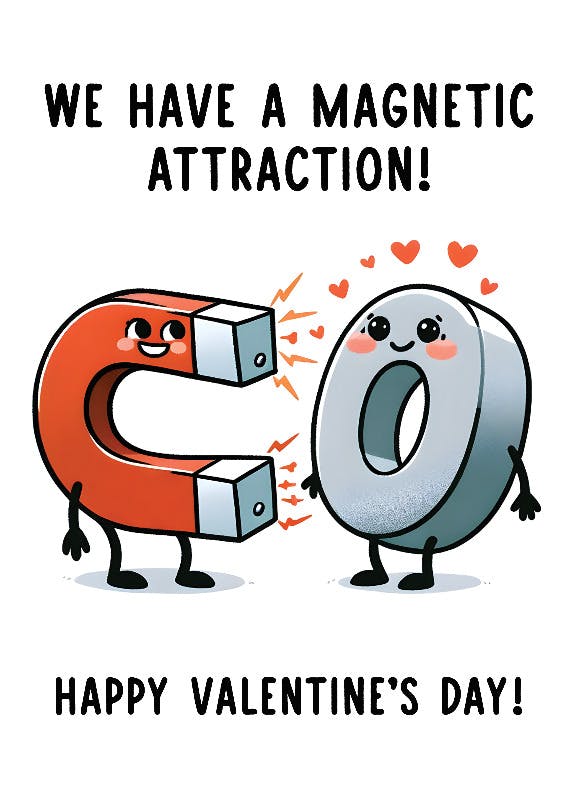 Magnetic attraction - valentine's day card