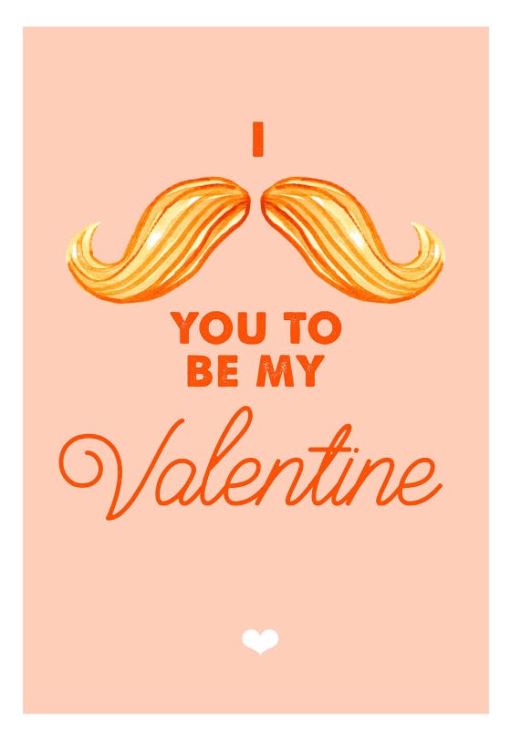 Moustache -  tarjeta de san valentín