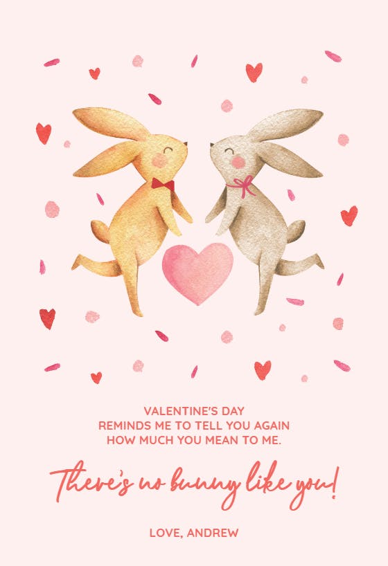Nobunny like you, valentine - valentine's day card