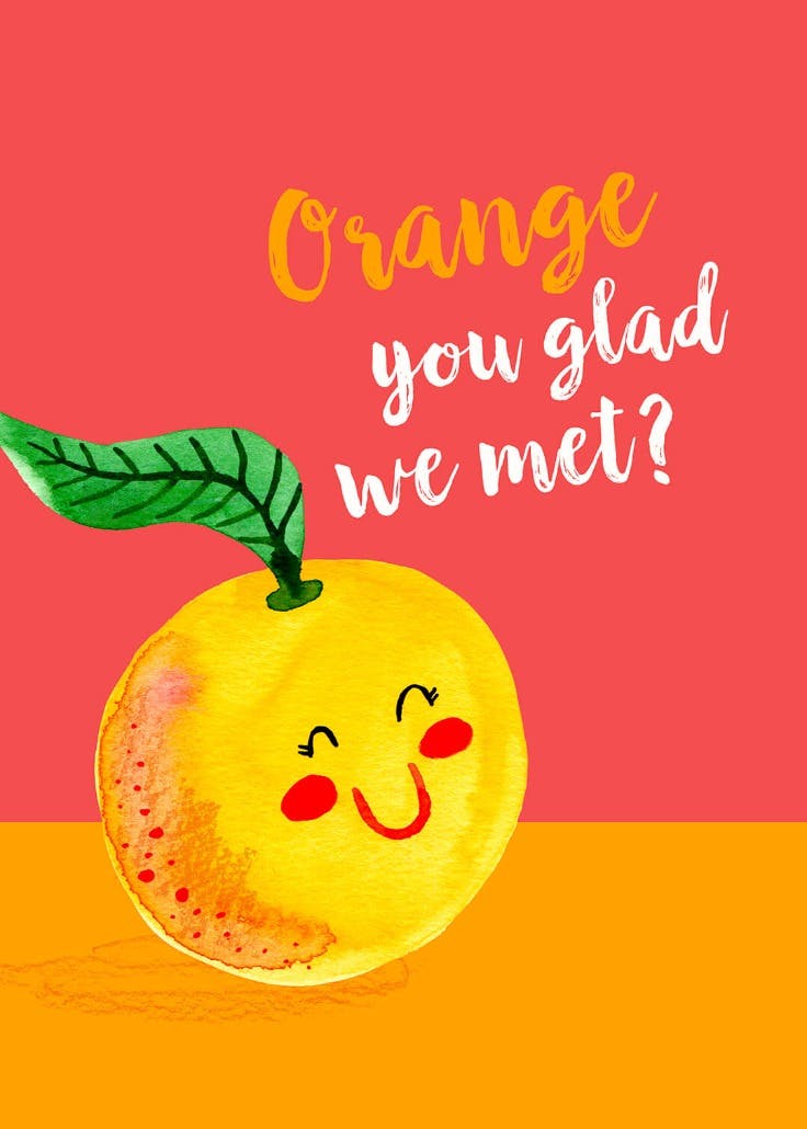 Orange - valentine's day card