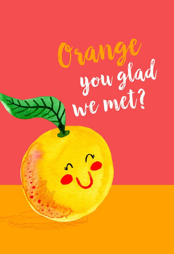 Orange - valentine's day card
