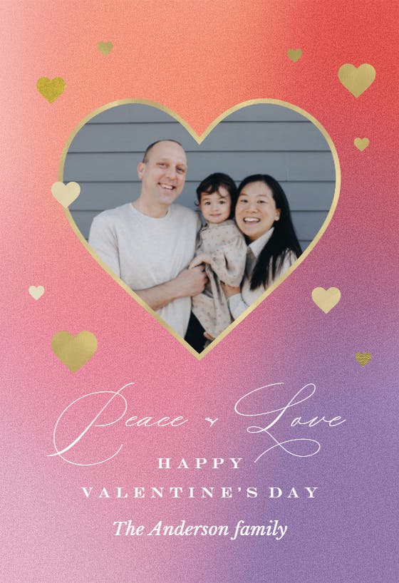 Pastel heart gradient -  tarjeta de san valentín
