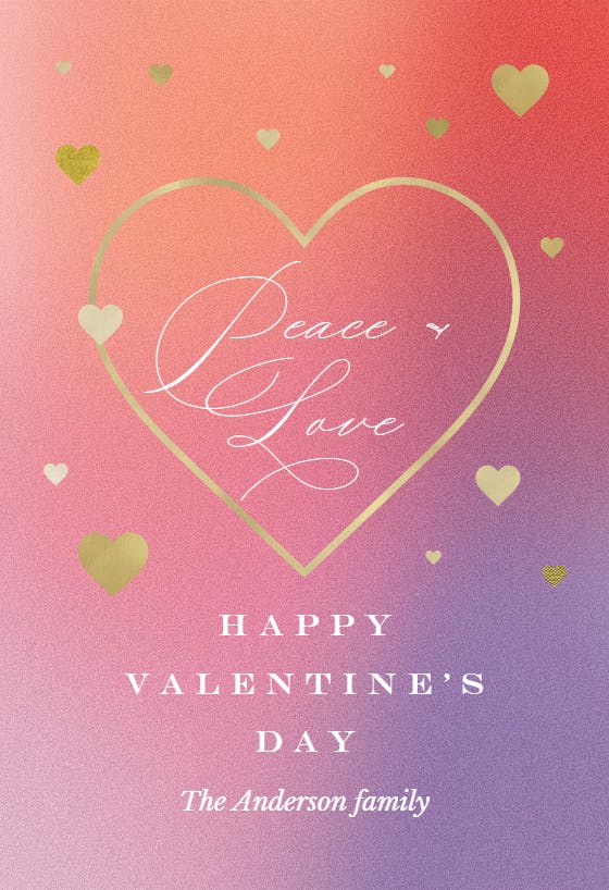Peace and love - valentine's day card