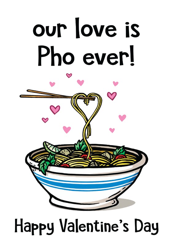 Pho king valentines card - valentine's day card