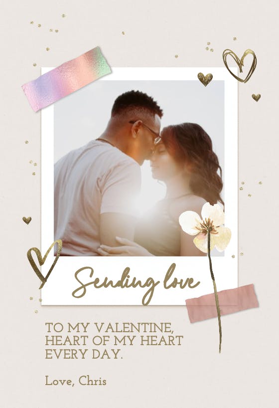 Polaroid and love - anniversary card