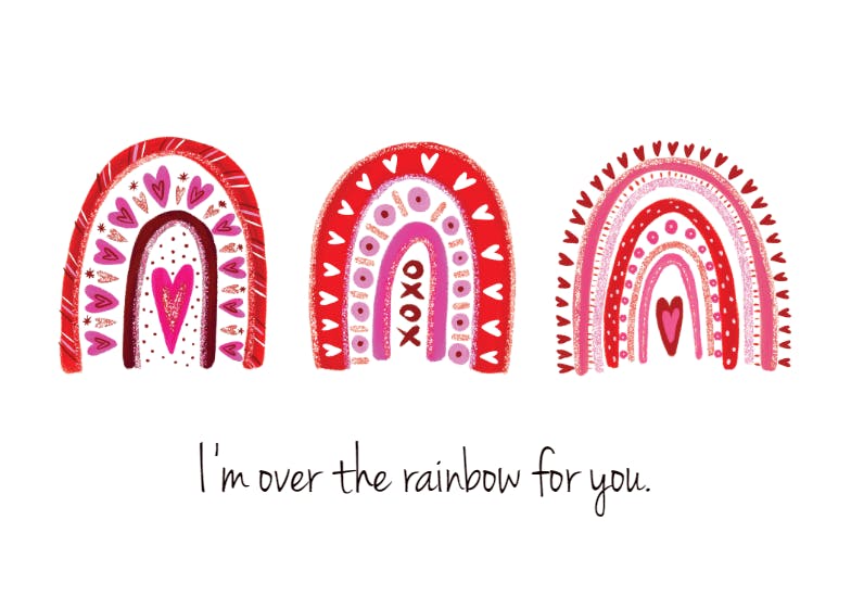Rainbow valentines - valentine's day card