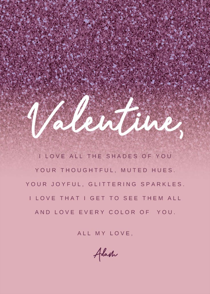 Sentimental shades - valentine's day card