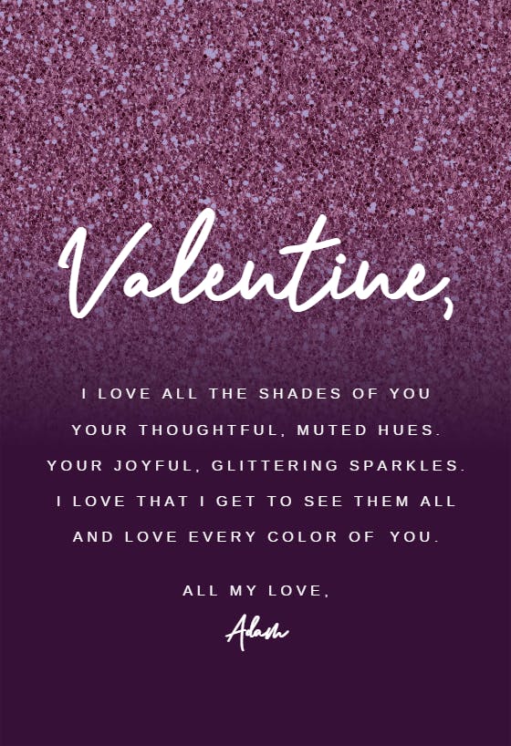 Sentimental shades - valentine's day card