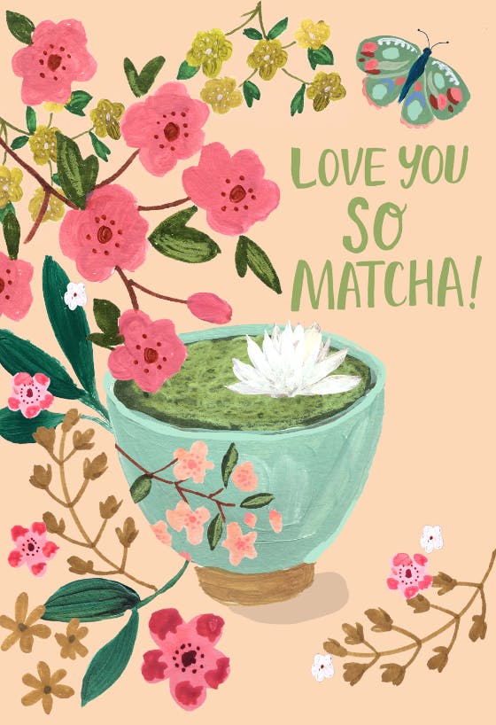 So matcha - valentine's day card