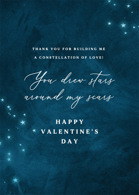 Sparkling stars - valentine's day card