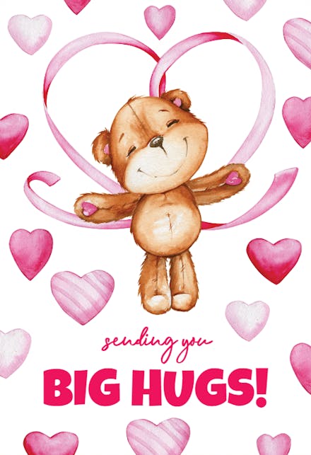 Teddy Big Hugs - Valentine's Day Card