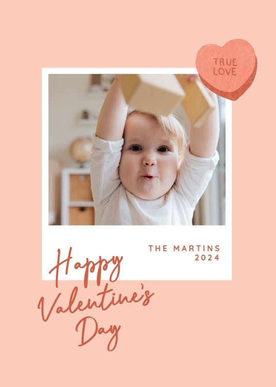 True heart polaroid - valentine's day card