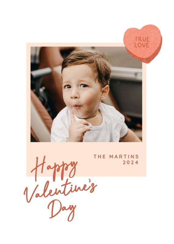 True heart polaroid -  tarjeta de san valentín