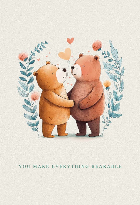 Valentine’s bears -  tarjeta de san valentín