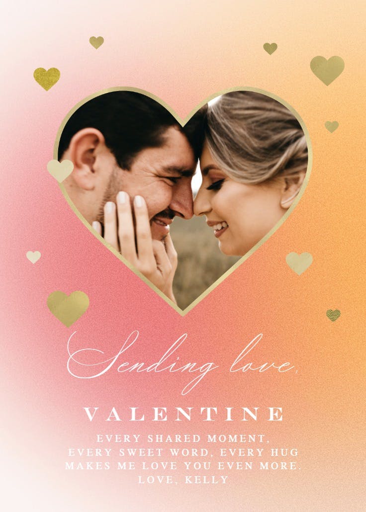 Valentine heart gradient - tarjeta de san valentín