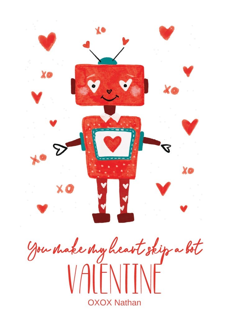Valentine robot - tarjeta de san valentín