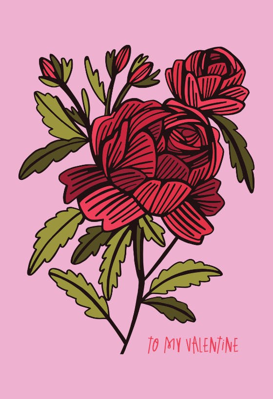 Valentine rose - valentine's day card