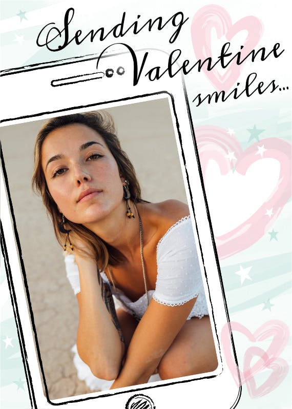 Valentine selfie -  tarjeta de día festivo