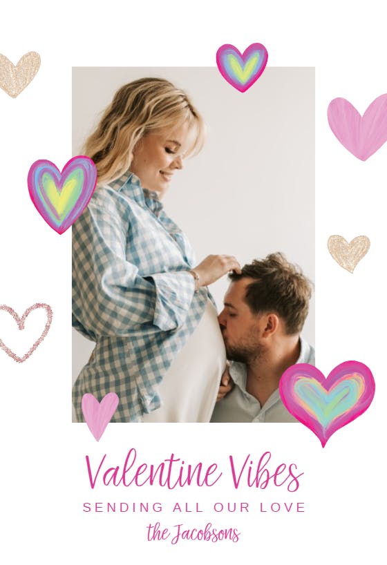 Valentine vibes - valentine's day card