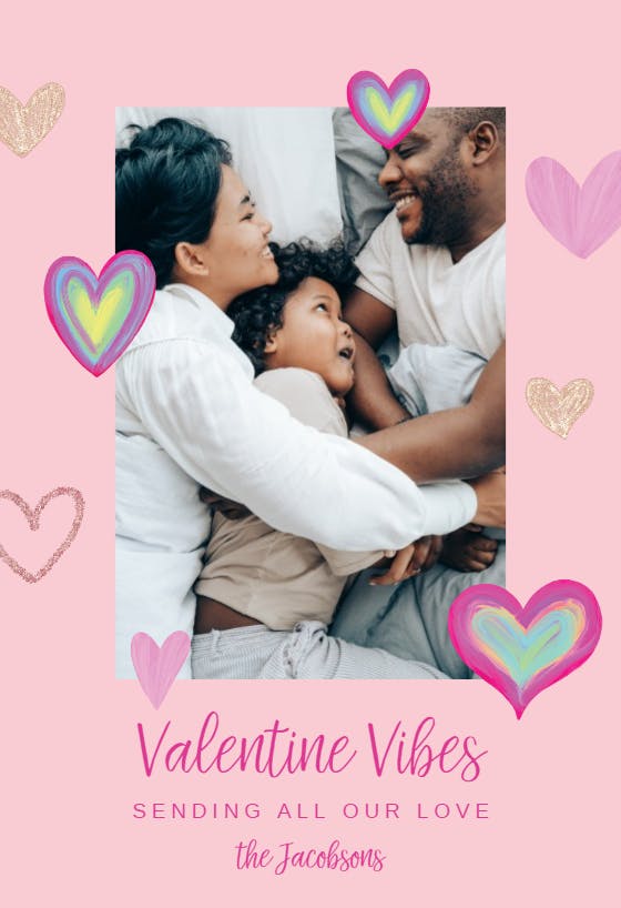 Valentine vibes - valentine's day card