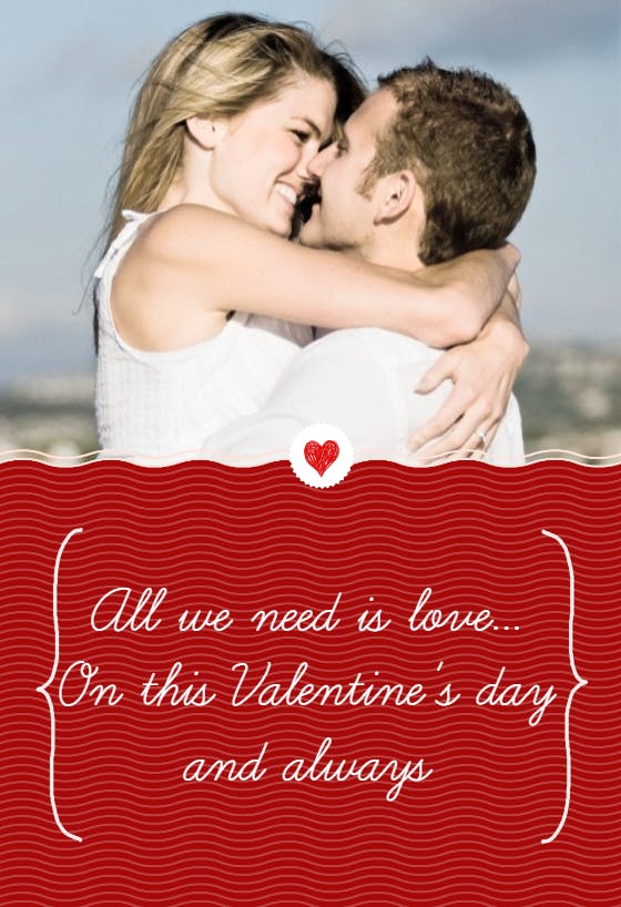 Waves of love - valentine's day card