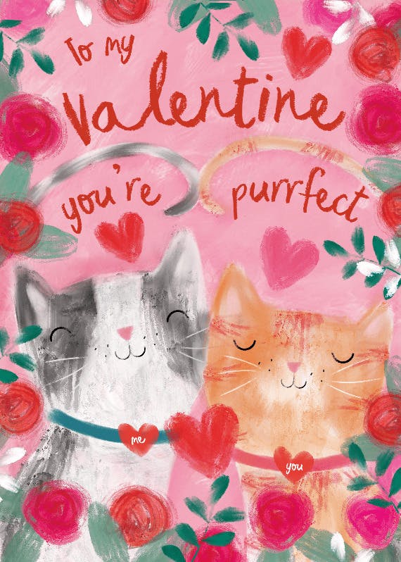 Whisker kisses - valentine's day card