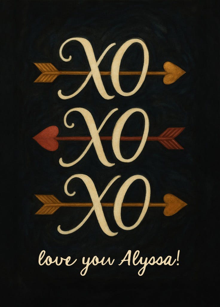 Xo xo xo - love card