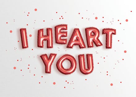 Balloons from the Heart - Love Card