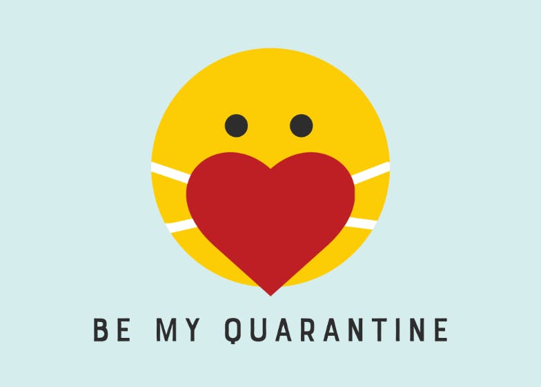 Be my quarantine -  tarjeta de amor