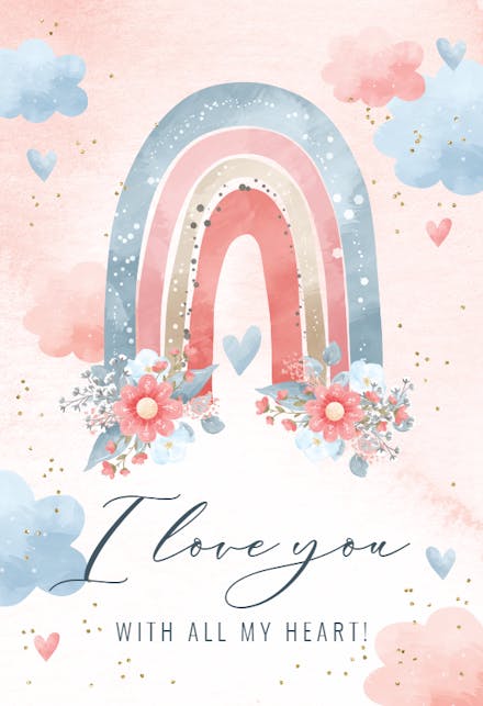 Floral Rainbow - Love Card | Greetings Island