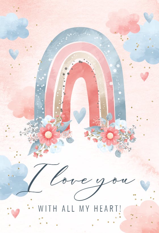 Floral rainbow - love card