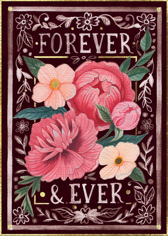 Forever blossoms - tarjeta de amor