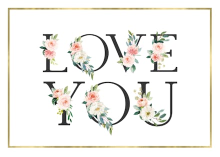 Frame and floral - Love Card