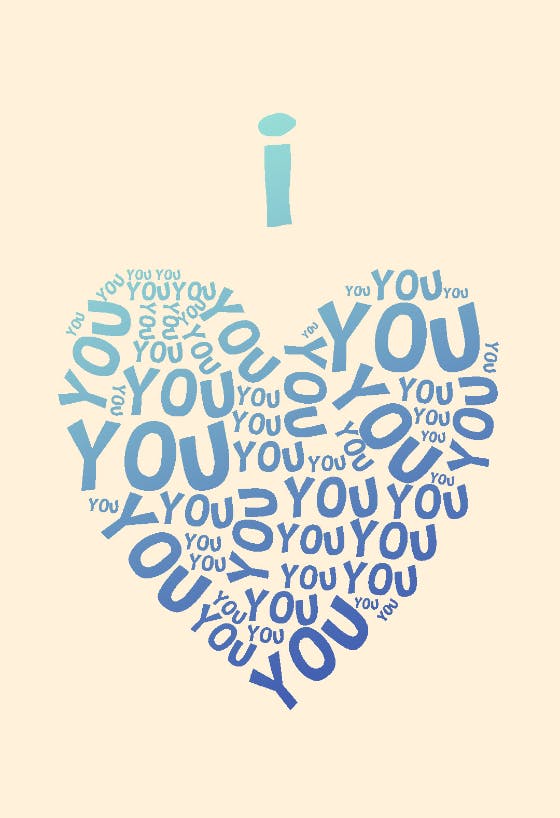 I love you you you - love card