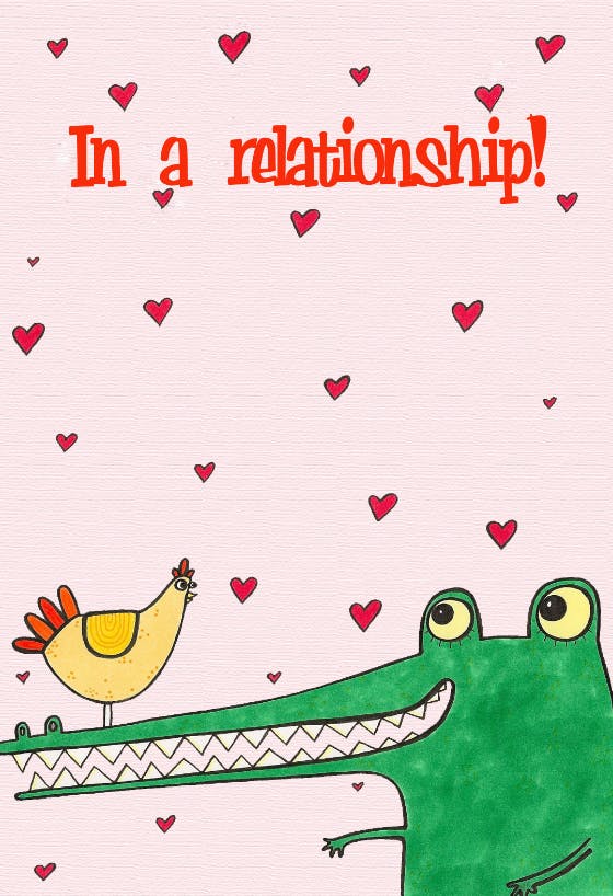 In a relationship - love card
