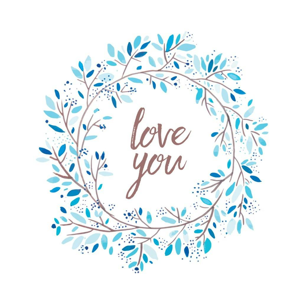 Love in blue - love card