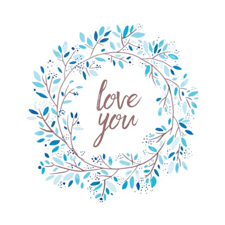 Love in blue - Love Card